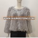 YR060 Queen Style Knitted Top Quality Rabbit Fur Poncho Bridal fur Bolero Jacket