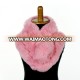 Girls winter fashion slim neckerchief rabbit fur scarf with big ball